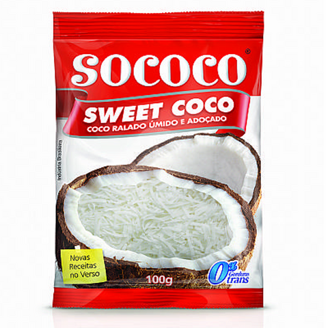 Coco Ralado Em Flocos Adocado Sococo 100g